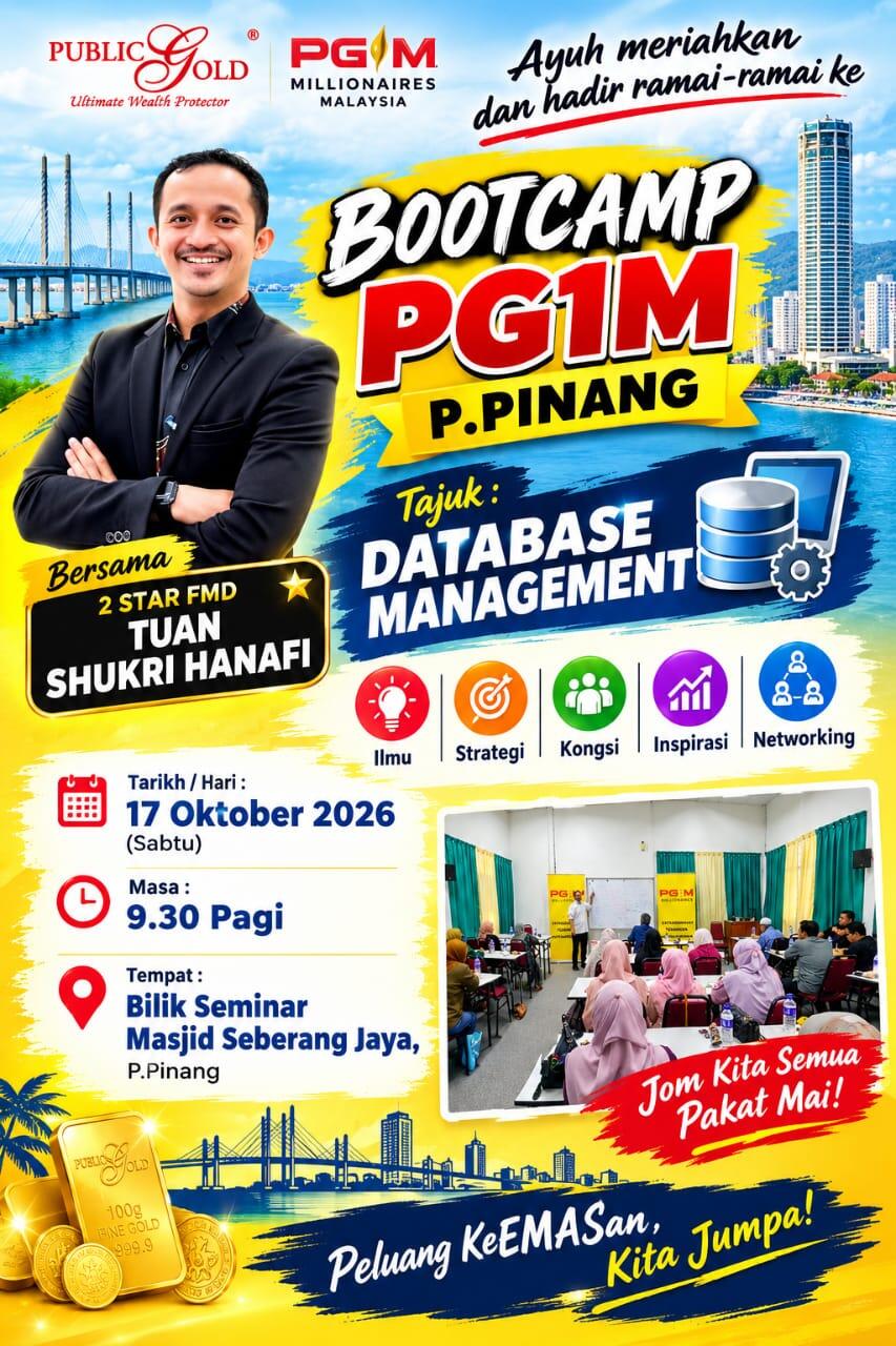 Poster rasmi Bootcamp PG1M Relau, Penang
