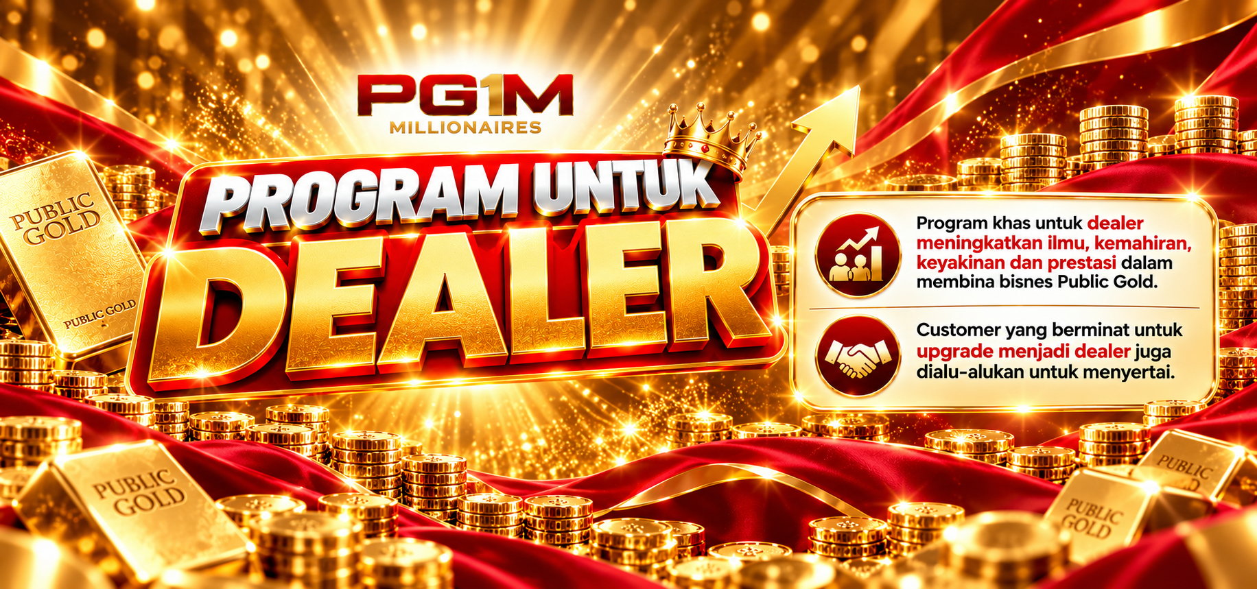 Poster rasmi PG1M — Program khas dealer untuk meningkatkan ilmu, kemahiran dan keyakinan