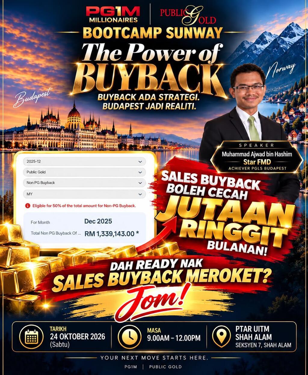 Poster rasmi Sales Buyback PG1M Petaling Jaya